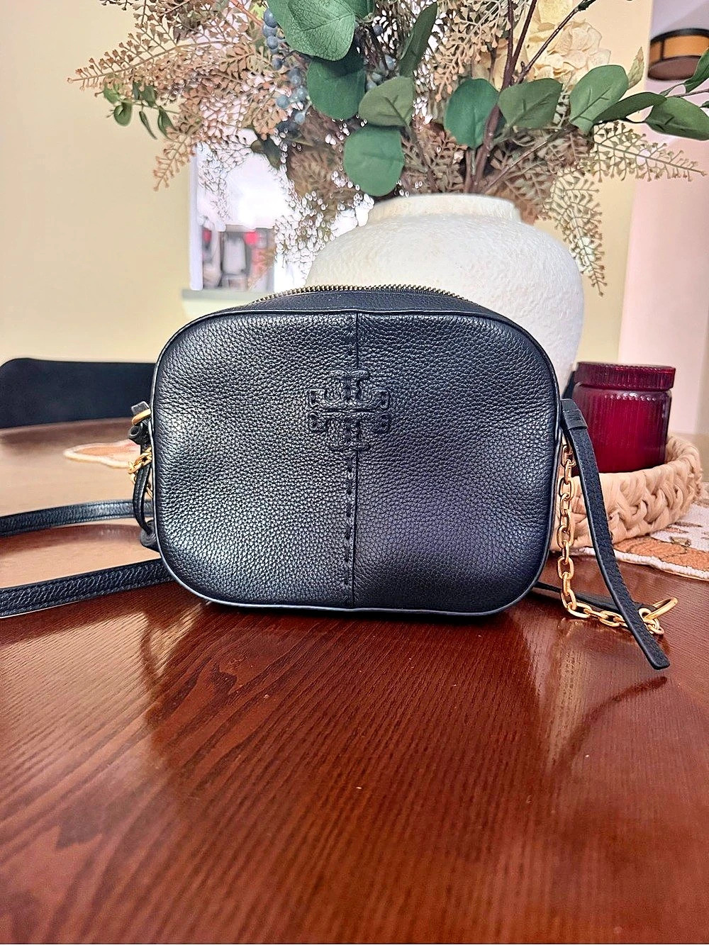 Tory Burch Perry Bombe Mini Bag Black Crossbody